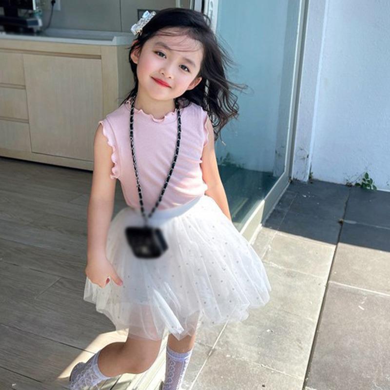 Letnie dziewczęce dzianinowe podkoszulki wspaniałomyślne fajne najniższe koszule na co dzień w cukierkowym kolorze topy