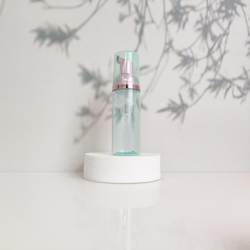 60ml Portable Transparent Green Facial Cleanser Foaming Bottle