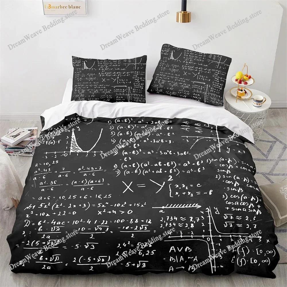 Set Nou de Lenjerie de Pat Imprimat 3D cu Formule Matematice Husa de Plapumă Cartoon Dublu Twin Full Queen King Lenjerie de Pat pentru Adult Copil Husa de Plapumă