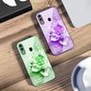 Blooming Blue Flowers For Samsung A73 72 71 A70 56 55 54 A53 52 51 50 42 A35 A34 33 32 31 26 25 24 23 22 30 Glass Phone Case