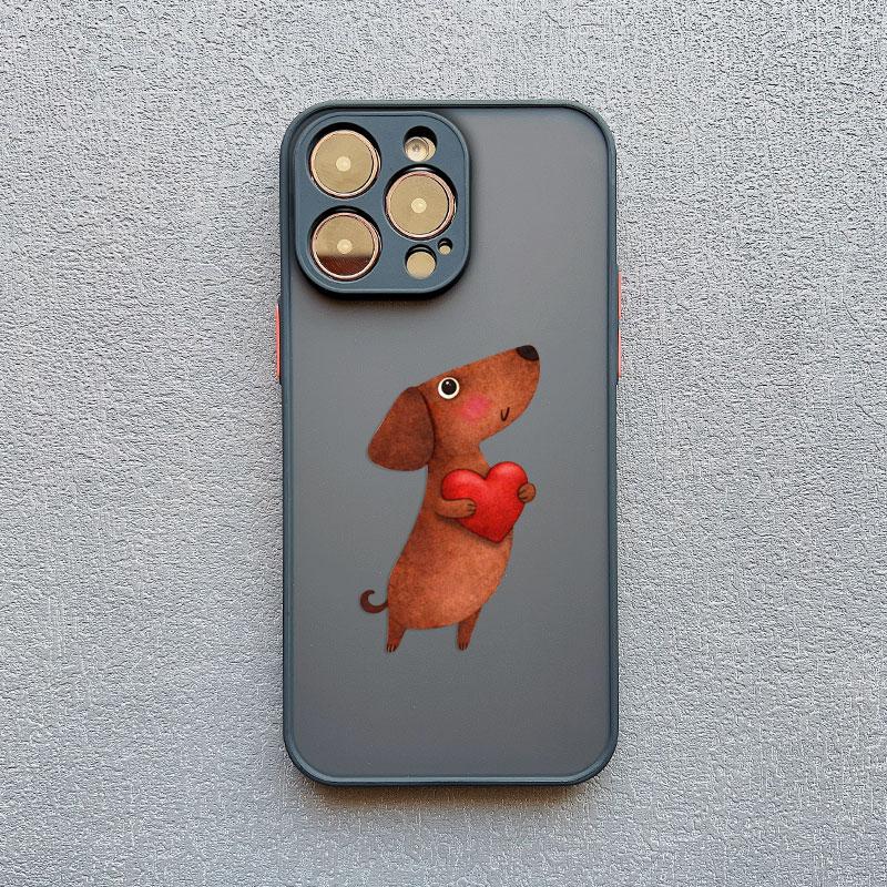 Funny Dancing Dachshund Sausage Dog Pattern Phone Case For iPhone 17 Pro Max 15 16 14 Pro Max 13 11 12 Mini Pro Max Cover Fundas