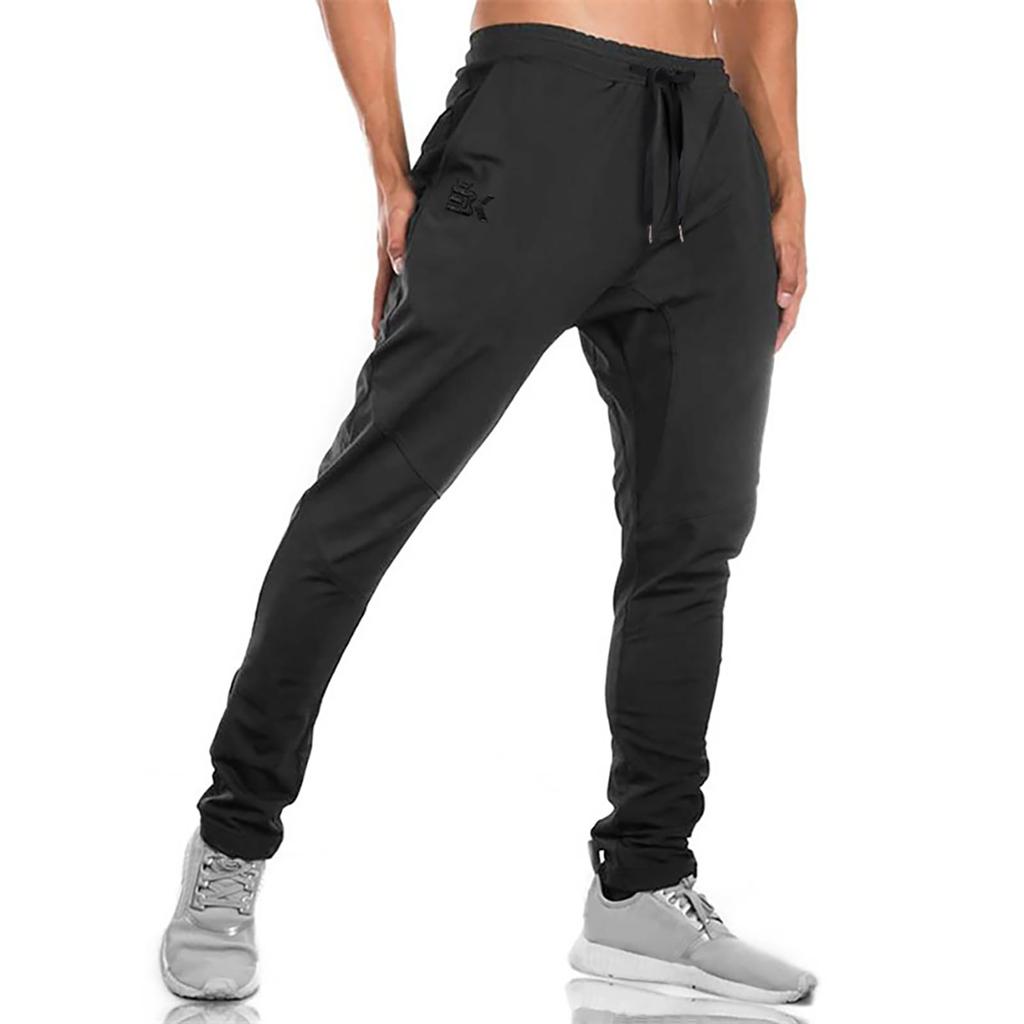 BROKIG Zip Jogger Pants with Double Slim and Perfect for Gym Wear Men's Pockets, Fit, Breathable, Stretch, (Size M, Black)