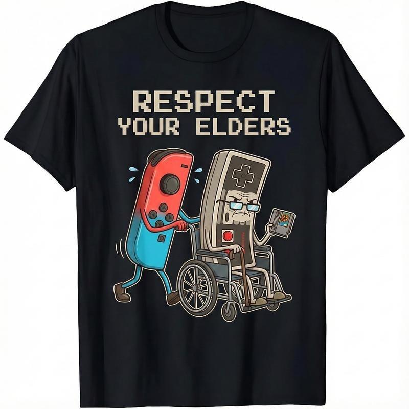 Funny Retro Gamer Graphic T-Shirt Tee Vintage Men Women - Casual M