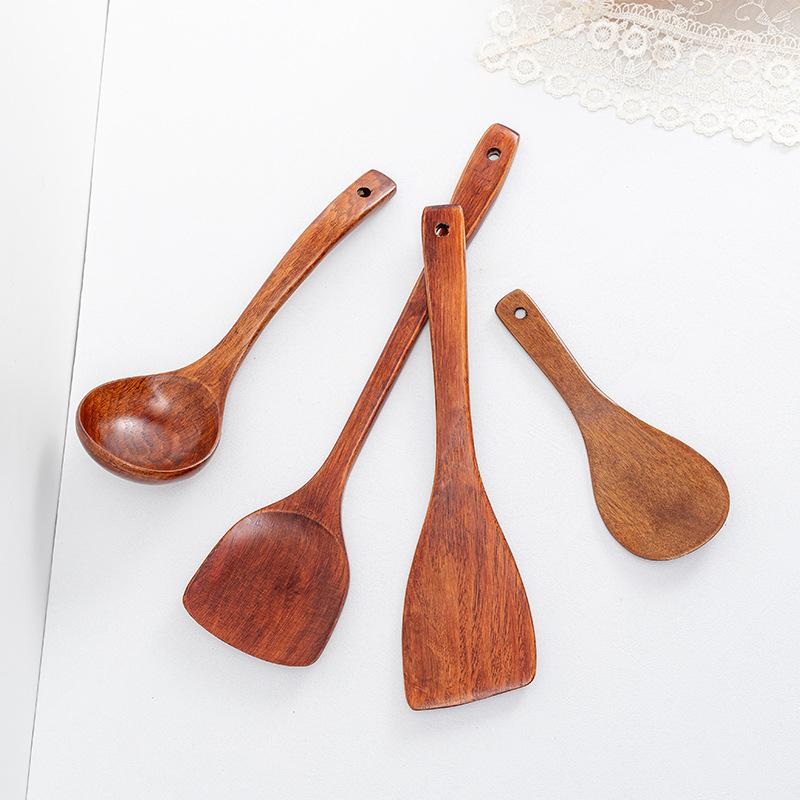 Cooking Spatula Set Non Stick Pan Special Stir Fry Spatula Heat Resistant Wooden Soup Spoon Reusable Rice Scoop for Kitchen