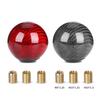 Real Carbon Fiber Universal Car Gear Shift Knob Head Shifter Lever Aluminum Round Ball Shape M8x1.25 M10x1.25 M10x1.5