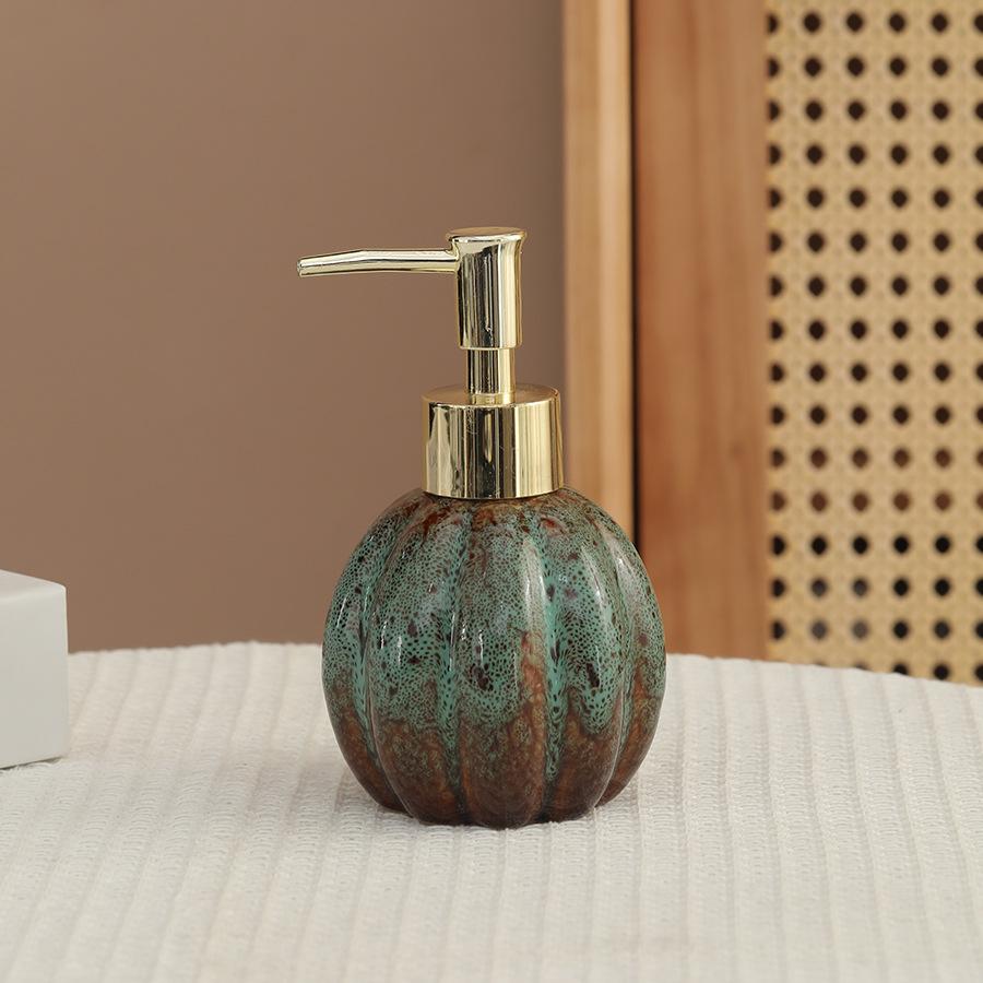 soap dispenser Pumpkin ceramic hand sanitizer bottle shampoo and shower gel press and dispense bottle decoration   dispenser