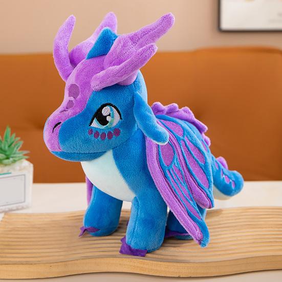 Huaqianguhh Flying Dragon Plush Toy, Soft Winged Stuffed Animal for Room Decor, Huggable Unique Gift Kids Adults