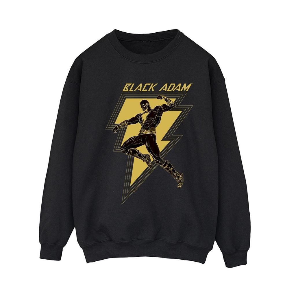 DC Comics Womens/Ladies Black Adam Golden Bolt Chest Sweatshirt