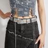 Trendy Punk Rivet Rhinestone Waist Belt With European And American Style