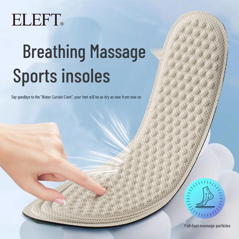 eleft Herbal Anti-Odor Shock-Absorbing Thin Insoles Trimmable (EU 35-40)