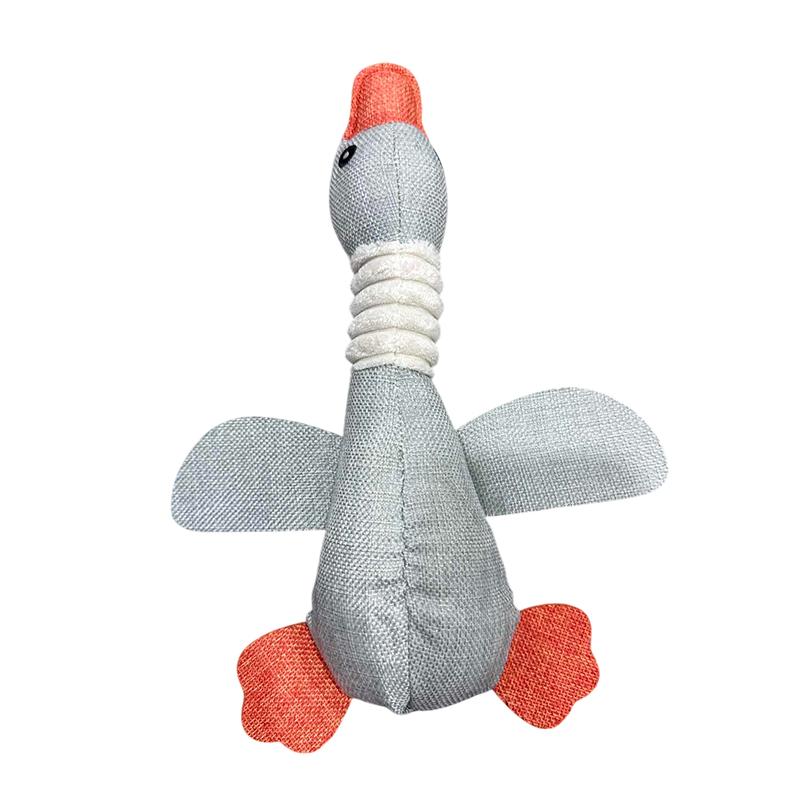 30 cm große Stockenten-Hundespielzeug-Figur für Hunde mit starkem Kaubedürfnis – Quietsch-Gans-Trainingsspielzeug, niedliches, weiches Kauspielzeug mit Quietscher