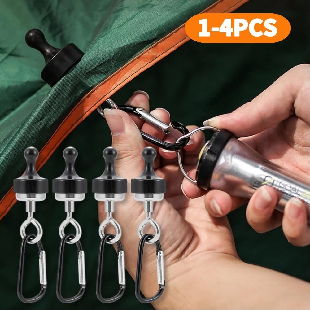 1-4PCS Camping Magnetic Hook Strong Suction Separable Outdoor Tent Canopy Carabiner Magnet Hanger Hiking Camping Accessories