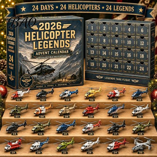 Aviation Themed Decor Aircraft Advent Calendars 2026, Airplane Toy Countdown Calendar, 24 Days Christmas Holiday Calendar with Models, 2D Acrylic