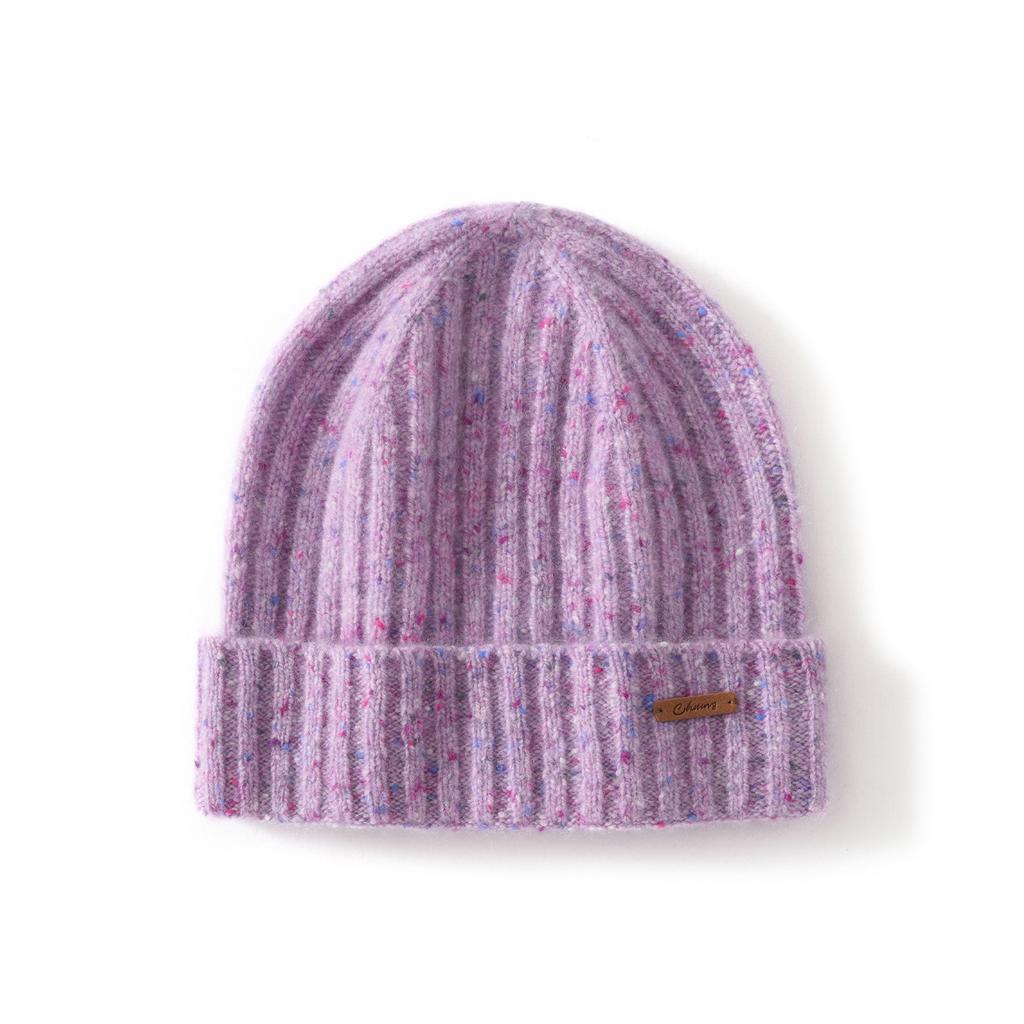 Pure Cashmere Hat Colored Dots Fluffy Bag Head Knitted Pullover Hat Autumn and Winter New Products for Men and Women To Keep Warm and Cold