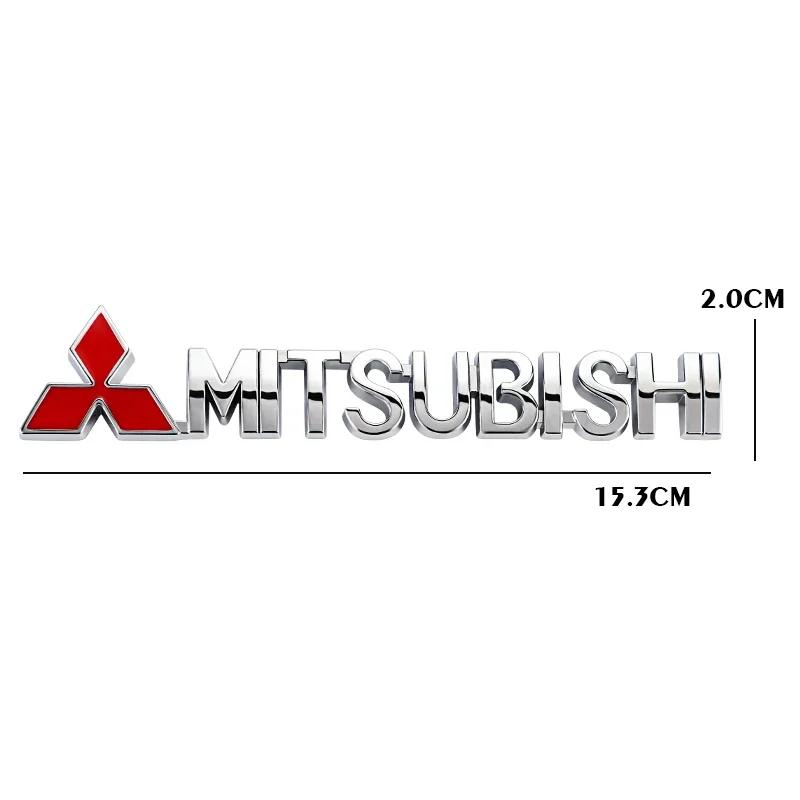 15,2x2cm Metalowa Naklejka z Literami 3D do Mitsubishi Lancer 9 Pajero ASX Outlander Eclipse Galant Mirage Emblemat na Boczny Bagażnik Samochodu