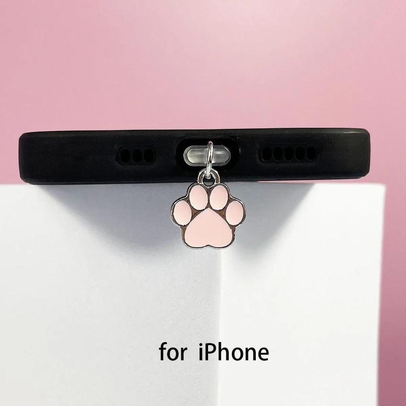 1 Piece Kawaii Cartoon Cat Paw Dust Plug for Phone Fashion Women Girl Kitten Paw Dust Plug Charm Cute Phone Accessories