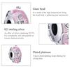Bamoer 925 Sterling Silver Women Shiny Pink Glazed Beads Fit 3mm Bracelets DIY Jewelry