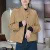 Stylish Stand Collar Women's Short Trench Coat - Age-Reducing, Loose Fit for Spring & Autumn 2026