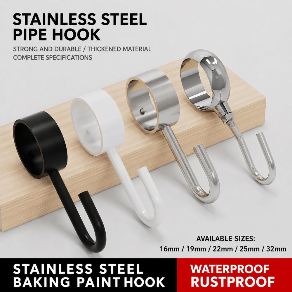 4pcs Rod Mount Pipe Hook Hanger Stainless Steel Tube Rod Hook Durable Hanging Pipe Hook  Home