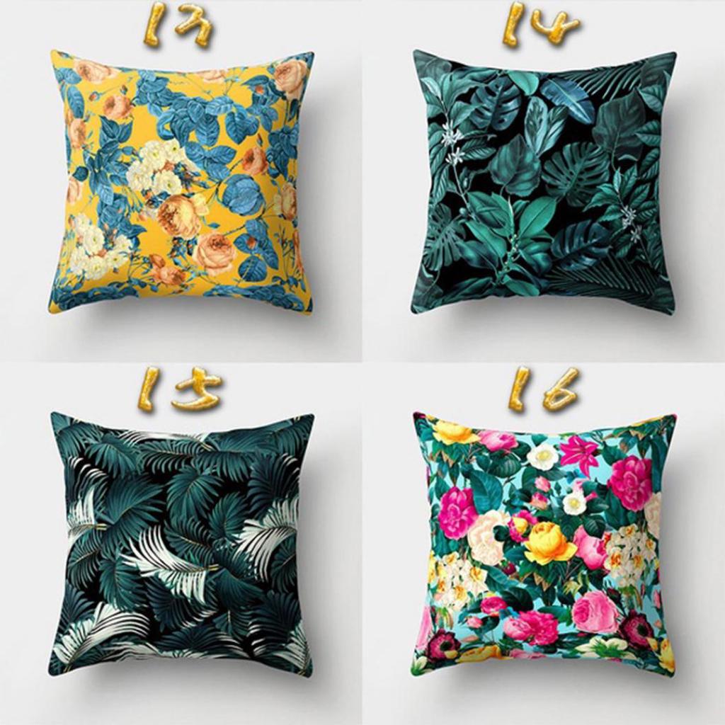 Fashion Flower Green Leaves Cushion Cover Pillow Case Car Home Bed Sofa Decor
