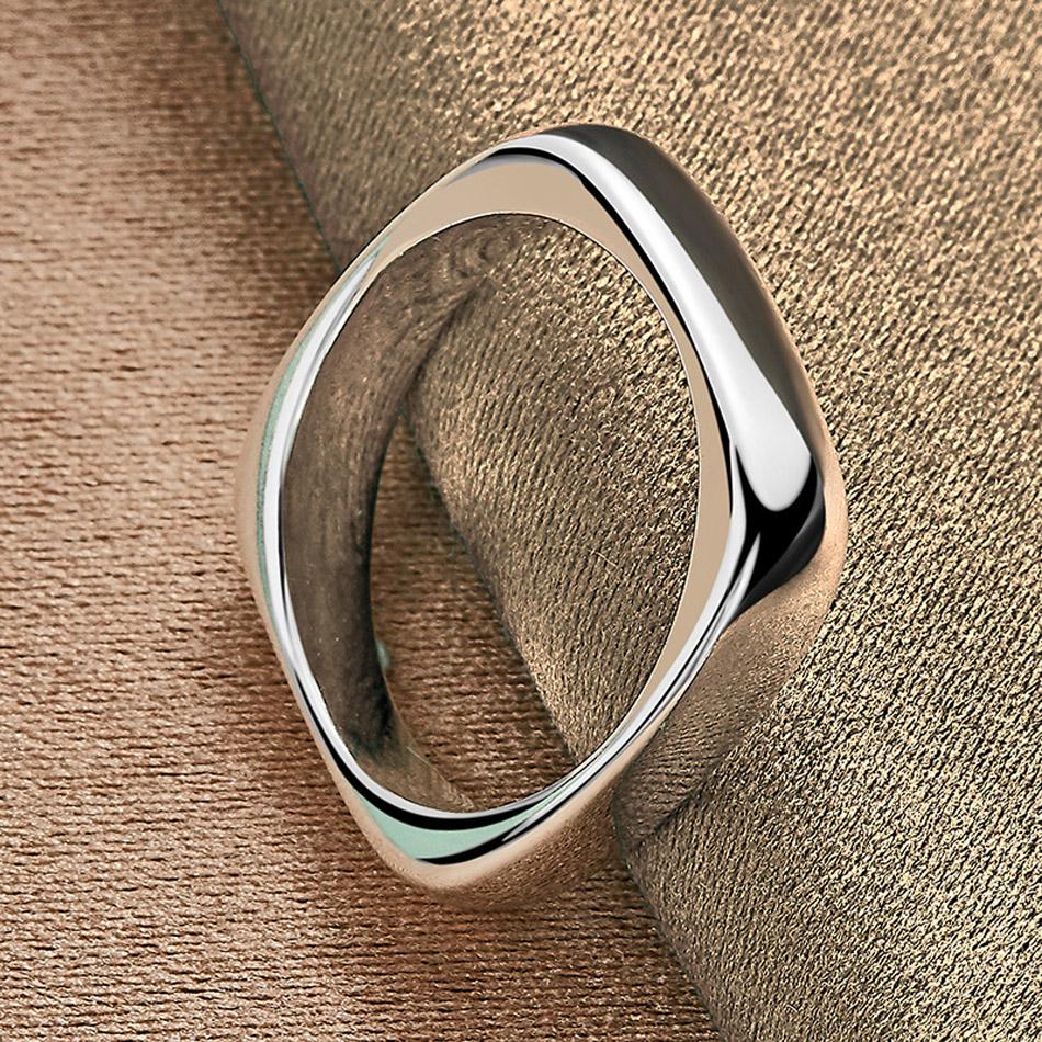 

KAIET стерлингового серебра 925 пробы гладкое квадратное кольцо 5-10 кольцо для свадебной вечеринки очаровательные аксессуары для женщин ювелирные изделия 10