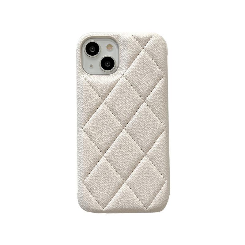 iPhone17promax Small Fragrant Wind Rhombus Apple 16 Lychee Pattern 15 Luxury Leather 14 Mobile Phone Case Female