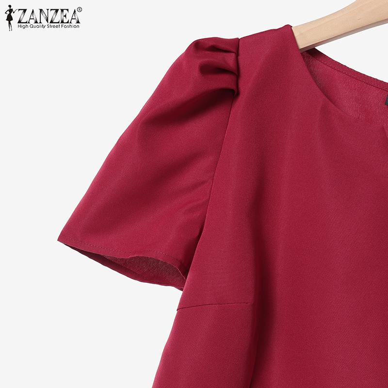 ZANZEA Blusa de Manga Curta Feminina e Saias Conjuntos Casuais de Duas Peças