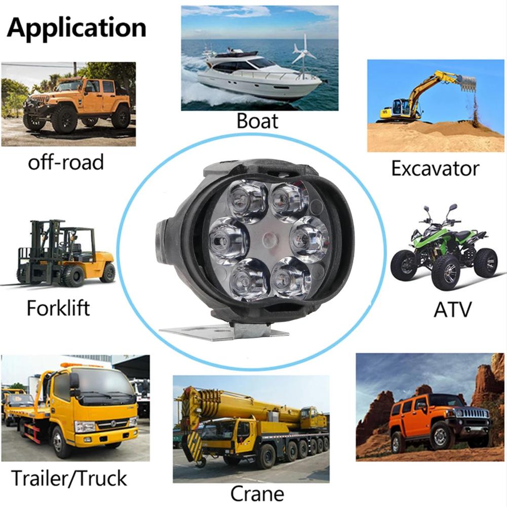 2PCS Motorcycle Waterproof Auxiliary Headlight 12V Motor LED Spotlight Lamp Auxiliary Headlight Motor Equipments Accessories