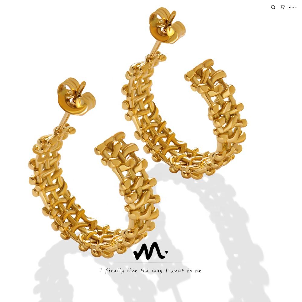 Fashionable Women'S Earrings Stainless Steel Designer Jewelry 18k Gold Plated Hoop Earring