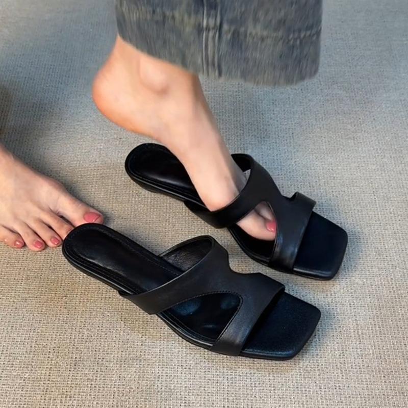 Single-shoe Versatile Niche Slippers Women's Shoes High-heeled Sandals