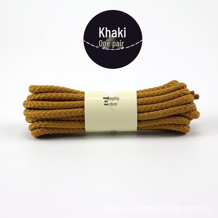 

Мартин высокие кожаные военные ботинки: Британская повседневная рабочая одежда с круглыми черно-белыми шнурками. 100cm жёлтый/хаки