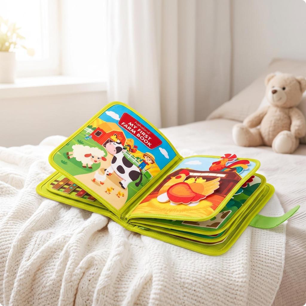 Soft Felt Learning Busy Board | Fine Motor Skills Development, Portable unfolds Design Style 1