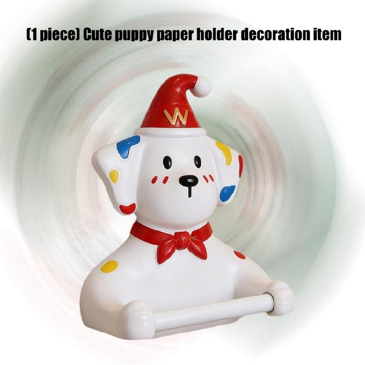 Adorable Puppy Shaped Bathroom Tissue Box No Screws Needed Suitable for Standard Rolls