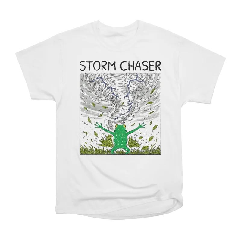 

Men Casual Shirts Short Sleeves STORM CHASER White Tees Oversized T-shirts XXXL білий