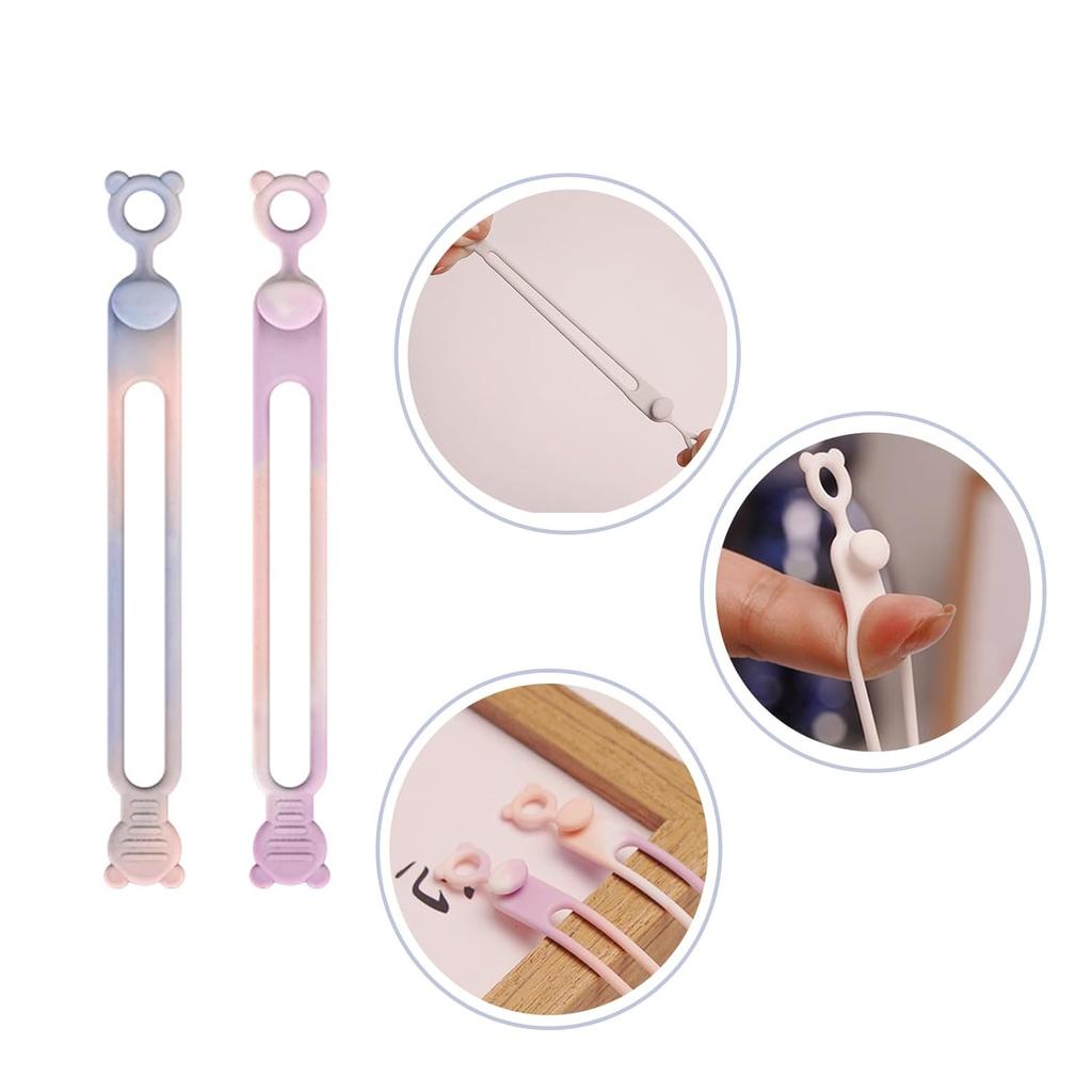 20 silicone cable straps reusable cable organizers such as earphones/chargers/mice suitable for home office campus and other scenarios
