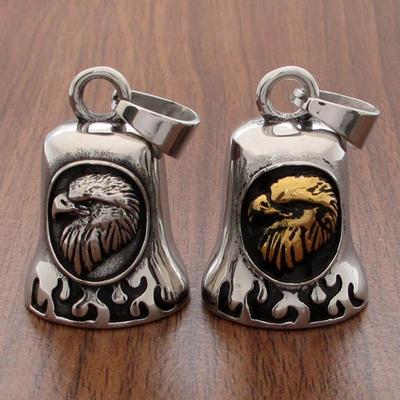 Herren Vintage Motorradfahrer Muster Glockenanhänger Halskette Mode Persönlichkeit Wächter Fahrglocke Accessoire Geschenk