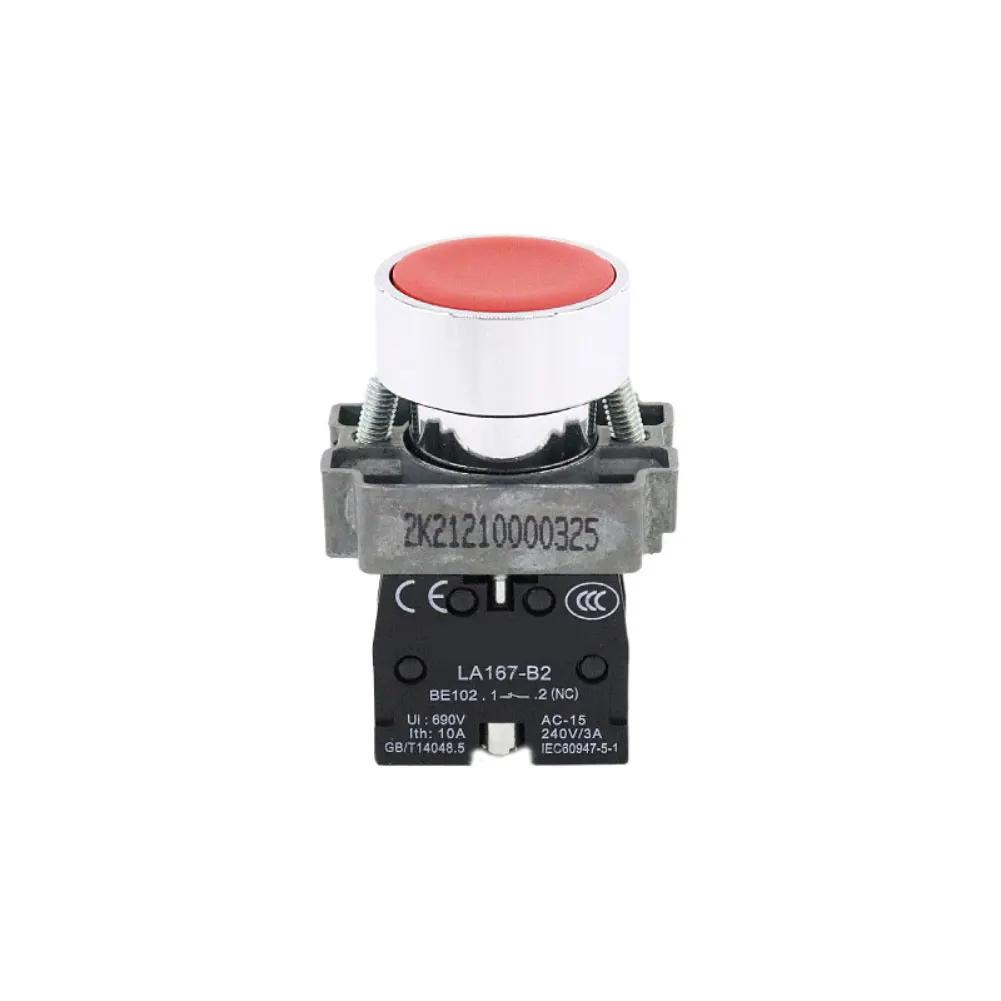 Green 22mm Push Button SPDT 10A Momentary Action 1NO 1NC Contacts SPDT Configuration IP65 Waterproof 10A Current Rating