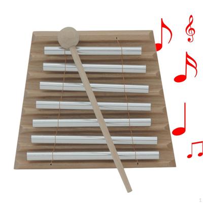 7 Tons Mão Chime Bell Instrumento Musical, Pré-escolar Percussão Chimes com Martelo para