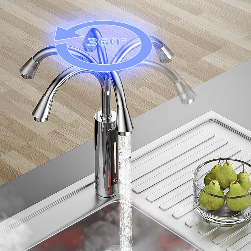 3300 W 220 V Instant Elektrische Warmwasserbereiter Wasserhahn Wasserhahn LED Umgebungslicht Temperaturanzeige Badezimmer Instant Heizung Wasserhahn