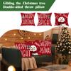 LET IT SNOW MERRY BRIGHT CHRISTMAS H O Christmas Santa Snowman Print Pillowcase Living Room Sofa Cartoon Pattern Cushion Cover Pillowcase