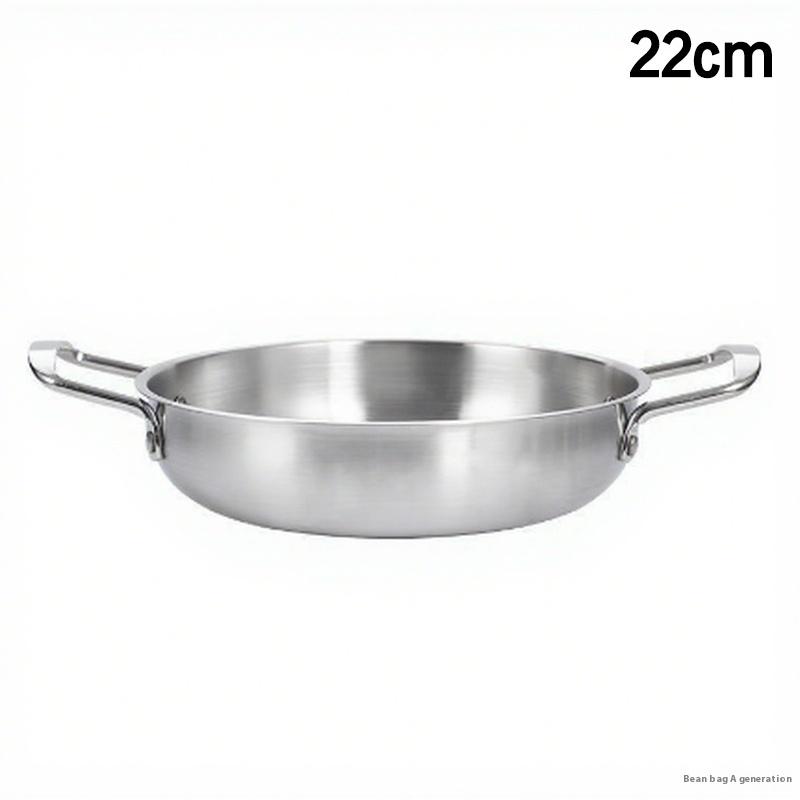 Solid Korean Stainless Steel Noodle Pot; Frying Pans; Long-lasting Cooking Pots; Seafood Snack Plate Kitchen Tools.