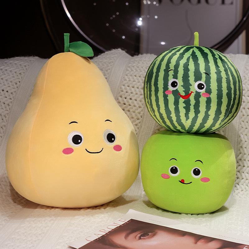 10-30Cm Cartoon Round Fruit Plush Doll Pendant Avocado Watermelon Orange Apple Pear Strawberry Plush Toy Home Decor Gift For Kid