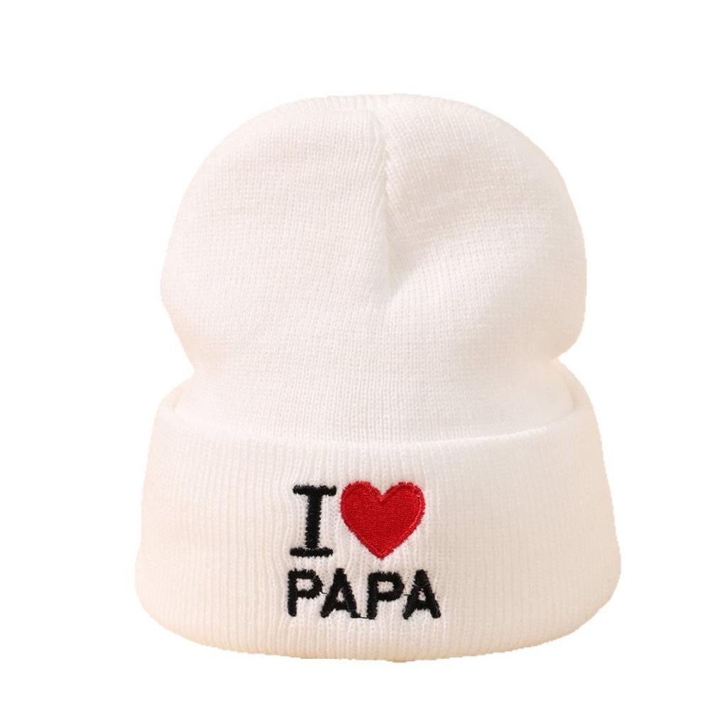 Children'S Hat Autumn And Winter Warm Letter Embroidery Couple Pullover Wool Hat