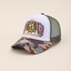 American-style Badge Embroidered Sun Hat, Unisex Mesh Trucker Hat, Versatile Breathable Baseball Cap