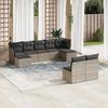 VidaXL Garden Lounge Set 9 Pcs with Grey Cushions Wicker 3218270
