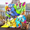 Warm Flannel Blanket Rainbow Friends Pattern, Lightweight Comfortable Throw Blanket for Bed Sofa Use