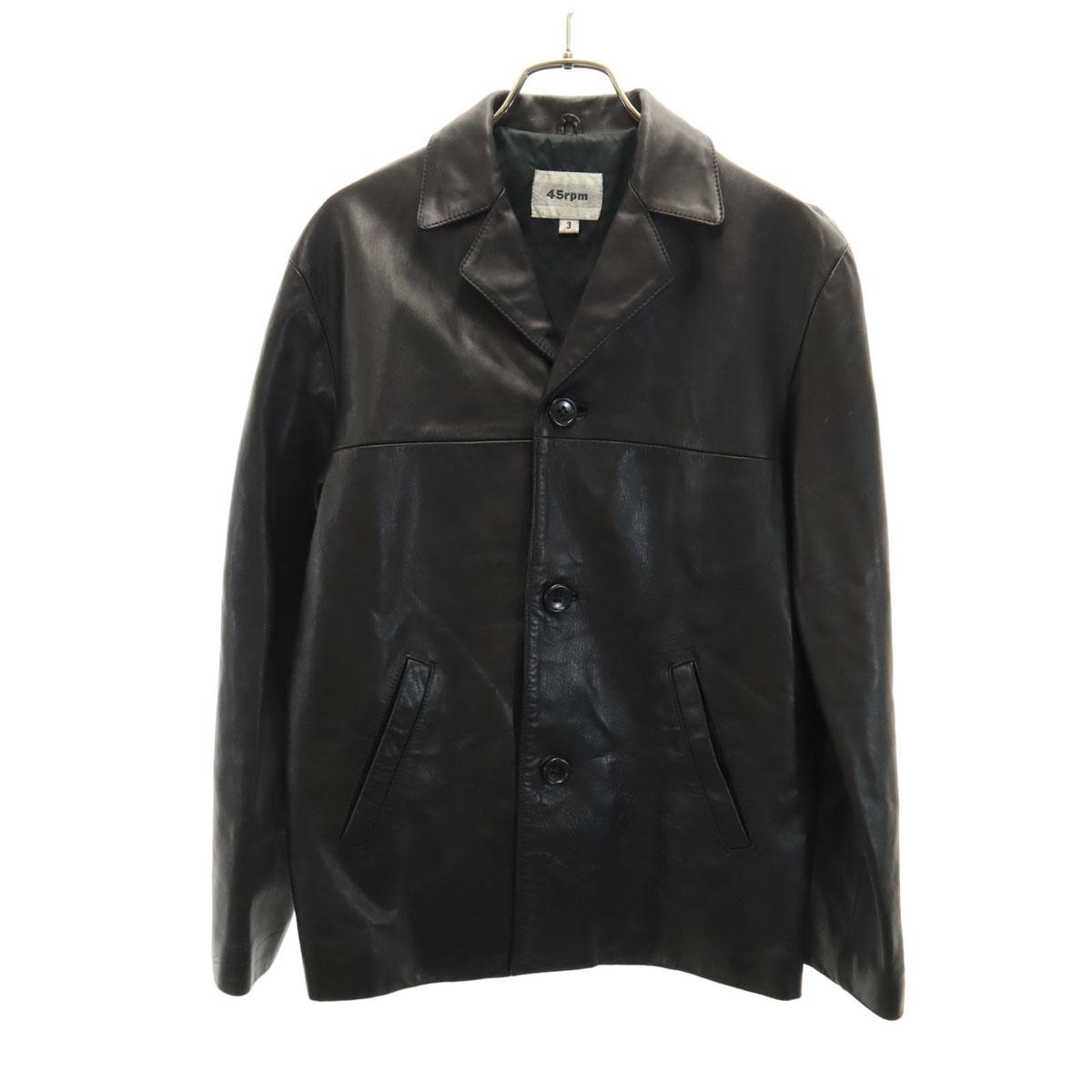 

45rpm Leather coat 3 black Men s Used