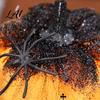 Small Halloween Decorations for Home Pumpkin Spider Ornaments Spooky Tabletop Decoration Retro Ornament Glittering Party Fall Decor Supplies