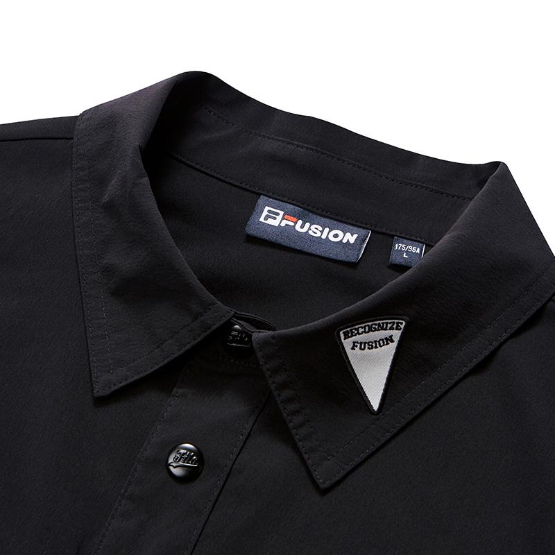 Fila Fusion Shirts Men's Jet Black Lapel Moderate Other T11M432401FBK