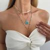 SHIXIN 4Pcs/Set Fashion Elegant Flower Pendant Necklaces Women Vintage Simple Crystal Chain Choker Daily Party Jewelry Gift 2026